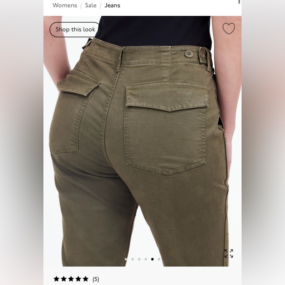 Madewell The Curvy Slim Straight Trouser Pant in Garment Dye - Size 32 - Picture 5 of 7